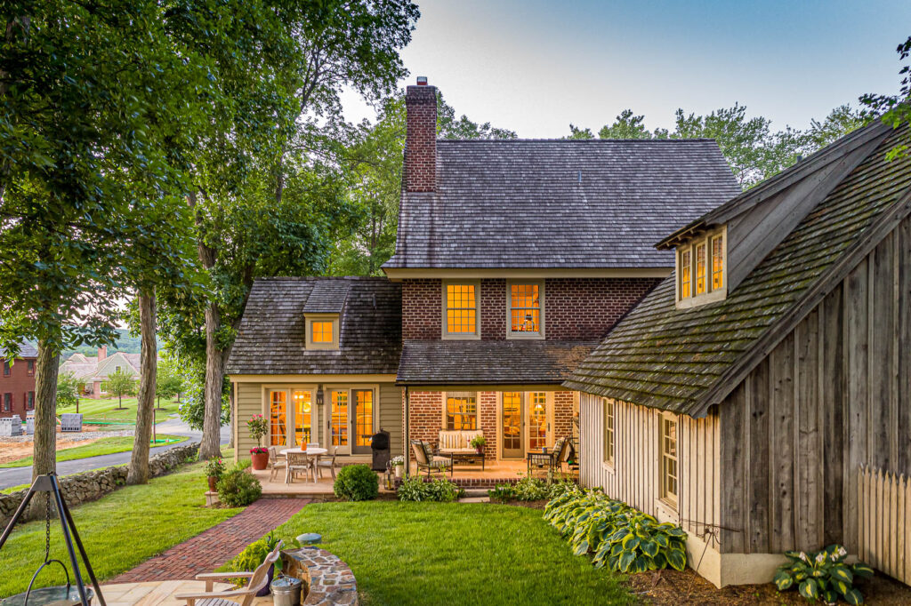Rear elevation of the Brick house in olde bulltown
